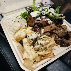808 Plates Maui - Combo: Garlic Ahi Katsu & Ribeye Steak