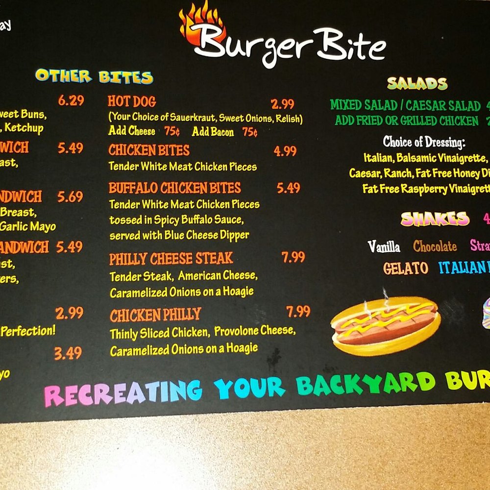 Burger Bite - Side Two Of Menu - Burgers Near Me - West Hempstead, New York