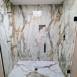 Performance Tile & Stone - Porcelain panel tile install with envelope floor