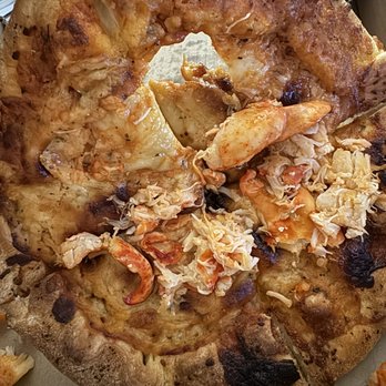 Lobster Guys - Lobster Pizza - I literally gasped when a piece of lobster fell off and revealed this hole - Seafood Near Me - Long Beach, California Lobster Guys - Lobster Pizza - I literally gasped when a piece of lobster fell off and revealed this hole - Seafood Near Me - Long Beach, California