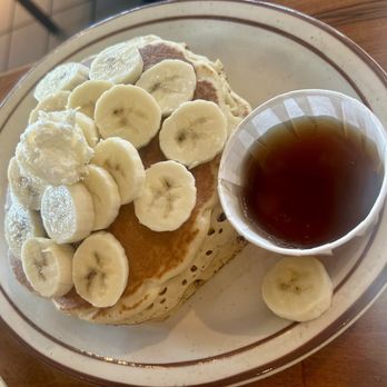 Mega Tom's Burgers - The Fluffiest banana pancakes you ever did see! - Burgers Near Me - Murrieta, California Mega Tom's Burgers - The Fluffiest banana pancakes you ever did see! - Burgers Near Me - Murrieta, California