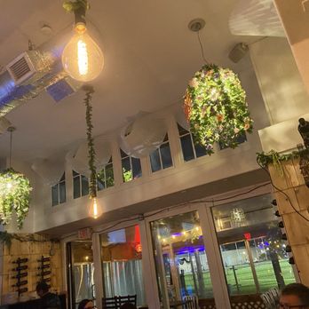 Blue Eyes Restaurant - Beautiful light fixtures - Pizza Near Me - Hoboken, New Jersey