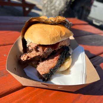 Rollin Smoke BBQ - Large Brisket Sandwich - Barbeque Near Me - Austin, Texas Rollin Smoke BBQ - Large Brisket Sandwich - Barbeque Near Me - Austin, Texas