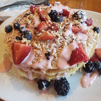 Canela Cafe - Wild berry Crunch Pancakes - Breakfast & Brunch Near Me - Milwaukee, Wisconsin Canela Cafe - Wild berry Crunch Pancakes - Breakfast & Brunch Near Me - Milwaukee, Wisconsin