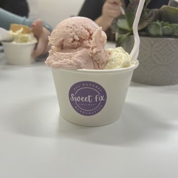 Sweet Fix Creamery - Rose champagne cake and butterscotch cookie - Desserts Near Me - Bakersfield, California