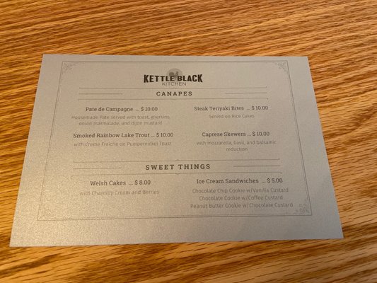 Menu photo 6 Kettle Black Kitchen Madison, WI