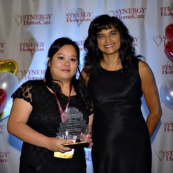 SYNERGY HomeCare - Our Caregiver Siling getting the Caregiver of the Year Award, a National recognition.