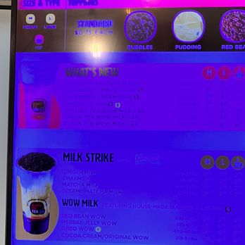Kung Fu Tea - Bad lighting but top left shows the blueberry drinks as new and "this just in" yet were discontinued. What?!??? - Bubble Tea Near Me - Hillsboro, Oregon Kung Fu Tea - Bad lighting but top left shows the blueberry drinks as new and "this just in" yet were discontinued. What?!??? - Bubble Tea Near Me - Hillsboro, Oregon