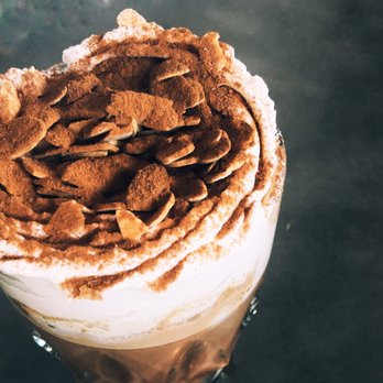 Cafe Borrone - The namesake beverage. Steamed choc milk with espresso, topped with whipped cream, almonds and cinnamon. Instagram @tabletopviews - Breakfast & Brunch Near Me - Menlo Park, California