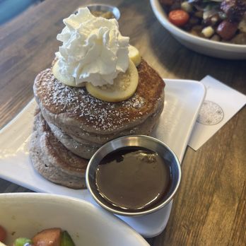Caribella - Short stack of Guava Pancakes - Caribbean Near Me - Chicago, Illinois Caribella - Short stack of Guava Pancakes - Caribbean Near Me - Chicago, Illinois