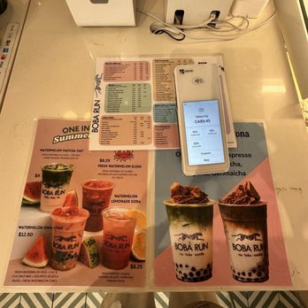Boba Run - the menu is playful and creative - Bubble Tea Near Me - Vancouver, British Columbia