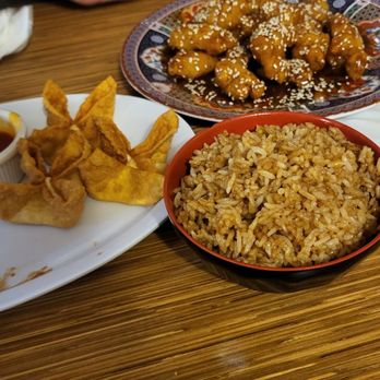Chinese Mexican Grill - Sesame Chicken fried rice and cheese rangoon - Mexican Near Me - San Antonio, Texas
