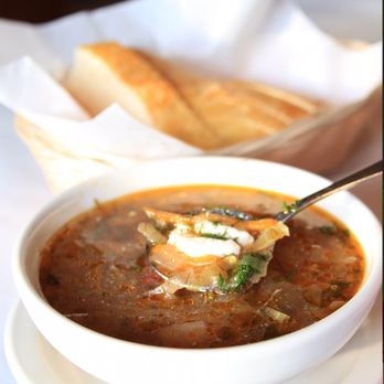 Jibek Jolu - Borscht soup with sour cream. - Russian Near Me - Chicago, Illinois Jibek Jolu - Borscht soup with sour cream. - Russian Near Me - Chicago, Illinois