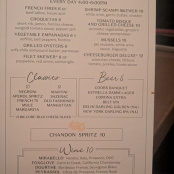 HIDE+SEEK - Happier hour menu - New American Near Me - Chicago, Illinois