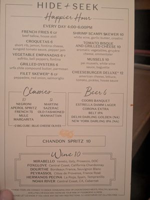Menu photo 8 HIDE+SEEK Chicago, IL