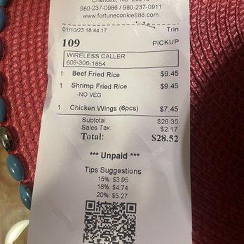 Fortune cookie 8 - The price of our meals - Chinese Near Me - Charlotte, North Carolina