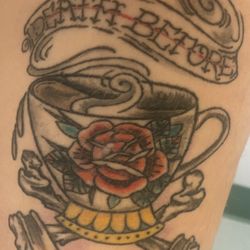 Walkers Point Tattoo - Death before decaf tattoo