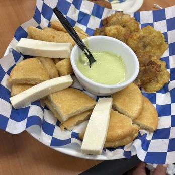 Latin Delight - Arepa, cheese, fried Yuka, fried plantains  Part of the Latin grill plate (4px) - Venezuelan Near Me - Missouri City, Texas