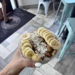 Coconut bowl w vanilla protein powder Coconut bowl w vanilla protein powder