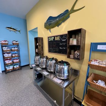 Fishmongers Seafood Market - Soup bar and chip rack - Fish & Chips Near Me - Grand Rapids, Michigan Fishmongers Seafood Market - Soup bar and chip rack - Fish & Chips Near Me - Grand Rapids, Michigan