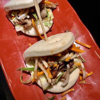Banh Mi Express MTL - two buns on a red plate - Vietnamese Near Me - Montreal, Quebec