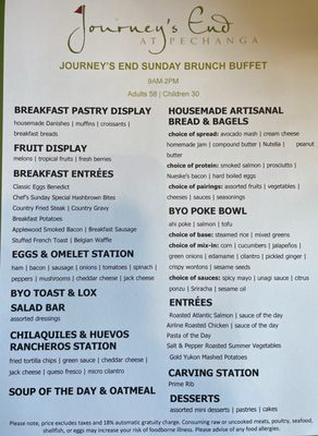 Menu photo 5 Journey's End Temecula, CA
