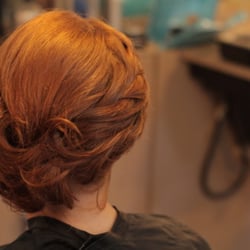 Mirror Image - Braid and side bun for a wedding