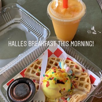 Emma's Coffee House - Unicorn waffle and the mango smoothie. - Coffee & Tea Near Me - Bad Axe, Michigan Emma's Coffee House - Unicorn waffle and the mango smoothie. - Coffee & Tea Near Me - Bad Axe, Michigan
