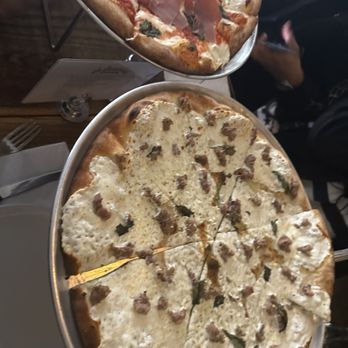 Juliana's - White Pizza with sausage - Pizza Near Me - Brooklyn, New York Juliana's - White Pizza with sausage - Pizza Near Me - Brooklyn, New York