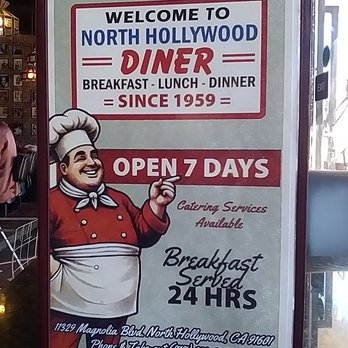 North Hollywood Diner - cover of their menu. - Diners Near Me - North Hollywood, California North Hollywood Diner - cover of their menu. - Diners Near Me - North Hollywood, California