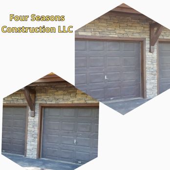 Four Seasons - a garage door and a brick wall - Flooring Near Me