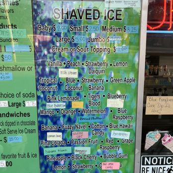 S & I Ice Cream - Shaved ice menu - Ice Cream & Frozen Yogurt Near Me - Concord, North Carolina S & I Ice Cream - Shaved ice menu - Ice Cream & Frozen Yogurt Near Me - Concord, North Carolina