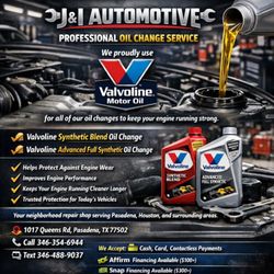 J&I Automotive - Valvoline advanced or synthetic blend oil available