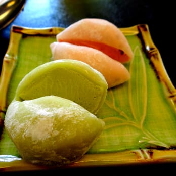 Cornell Cafe - Manju Ice Cream (or Mochi, as I know it). The green one is Green Tea and the pinkish one is Red Bean. - Japanese Near Me - Delray Beach, Florida Cornell Cafe - Manju Ice Cream (or Mochi, as I know it). The green one is Green Tea and the pinkish one is Red Bean. - Japanese Near Me - Delray Beach, Florida
