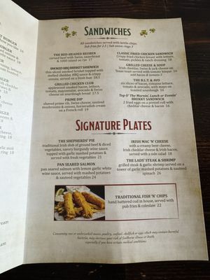 Menu photo 2 Hennessey's Tavern Seal Beach, CA