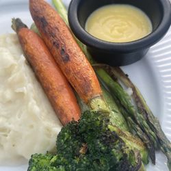 La Brisa - Veggies with mango tequila sauce for coconut shrimp