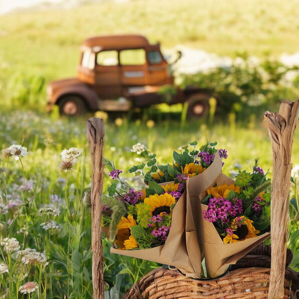 Dusty Roads and Blooms Logo