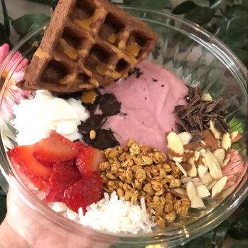 Best Day Ever Nutrition - Protein Smoothie Bowl + extra toppings + waffle piece - Health Markets Near Me - Sioux City, Iowa Best Day Ever Nutrition - Protein Smoothie Bowl + extra toppings + waffle piece - Health Markets Near Me - Sioux City, Iowa