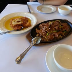 House of Chow - Lemon chicken and sizzling mongolian beef