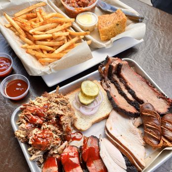 COLT Grill - The meat sampler with a side of fries, cornbread and beans. - American Near Me - Cottonwood, Arizona COLT Grill - The meat sampler with a side of fries, cornbread and beans. - American Near Me - Cottonwood, Arizona