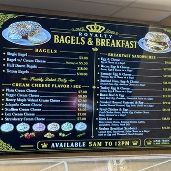 Royalty Bagels And More - Bagel and breakfast menu - Bagels Near Me - Johnstown, Colorado Royalty Bagels And More - Bagel and breakfast menu - Bagels Near Me - Johnstown, Colorado