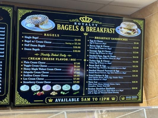 Menu photo 2 Royalty Bagels And More Johnstown, CO Menu photo 2 Royalty Bagels And More Johnstown, CO
