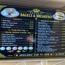 Bagel and breakfast menu