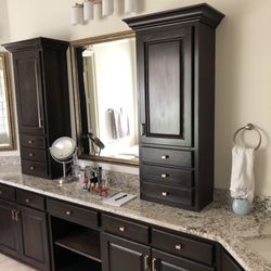 ATR Floors Decor & More - Plano TX. Master bath remodel. Custom vanity and tub frame wit granite