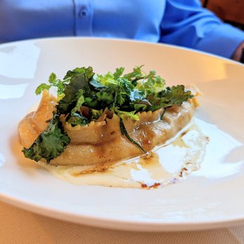 Ristorante Maso Burba - Paparedelle filled with lamb and served with a cream sauce and baby kale. - Italian Near Me - Piano, Tennessee