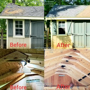 All State Handyman - Tree damaged Shed repair and reinforced. Before and after - Handyman Near Me - Summit, New Jersey