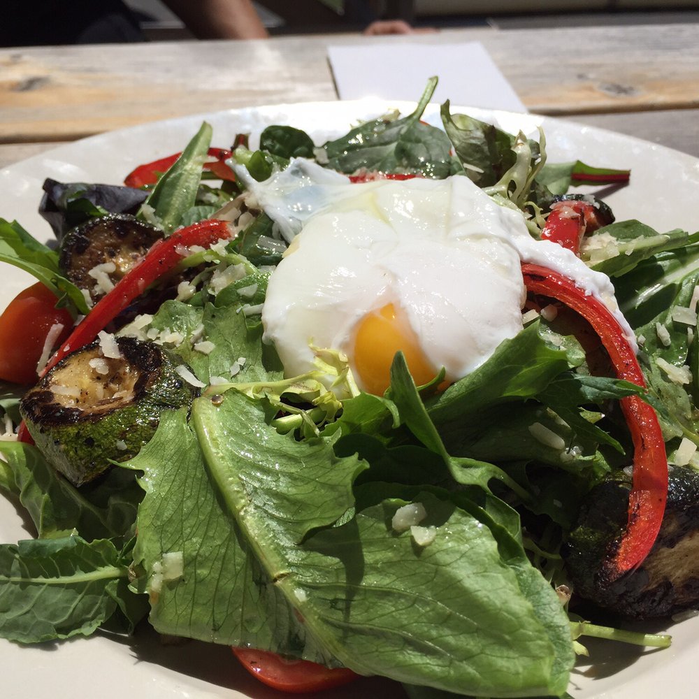 Kaiser Tiger - Arugula salad with an egg on top. - New American Near Me - Chicago, Illinois Kaiser Tiger - Arugula salad with an egg on top. - New American Near Me - Chicago, Illinois