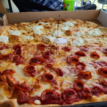 sLICe LIC - Half NY Pepperoni and half white pizza - Italian Near Me - Long Island City, New York sLICe LIC - Half NY Pepperoni and half white pizza - Italian Near Me - Long Island City, New York