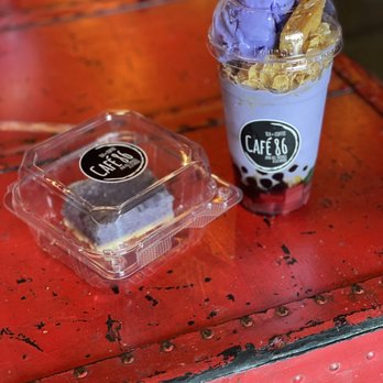Cafe 86 - Ube cheesecake and halo halo - Desserts Near Me - San Diego, California