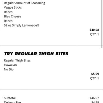 Wingstop - Receipt of the transaction. - Chicken Wings Near Me - Atlanta, Georgia